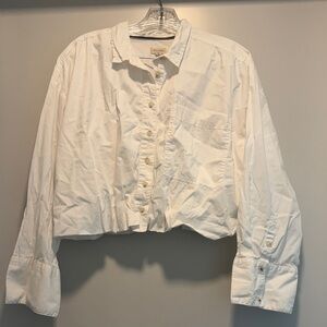 Pilcro Cream Button-Down Blouse